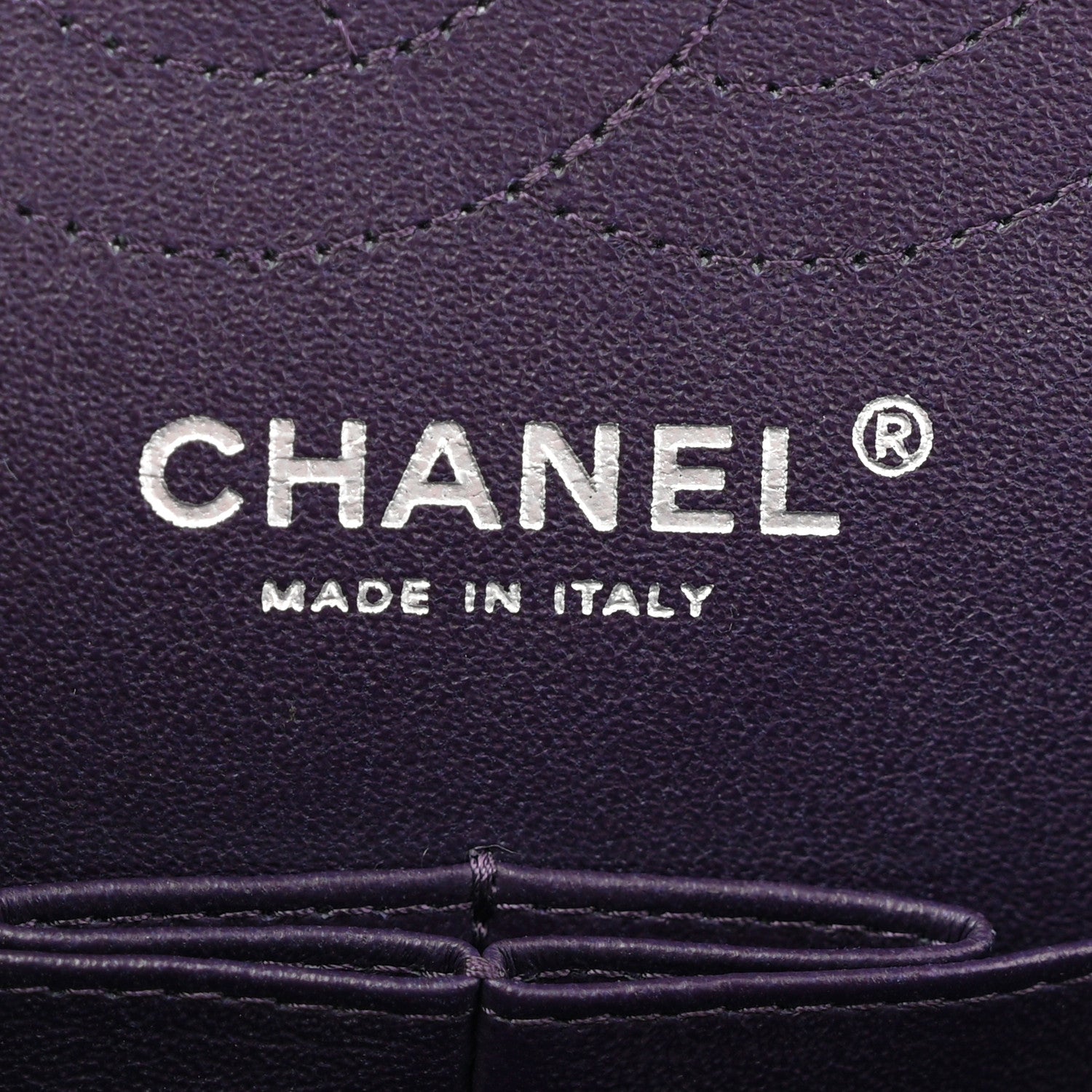 Aged Calfskin Quilted 2.55 Reissue Mini Flap Dark Purple
