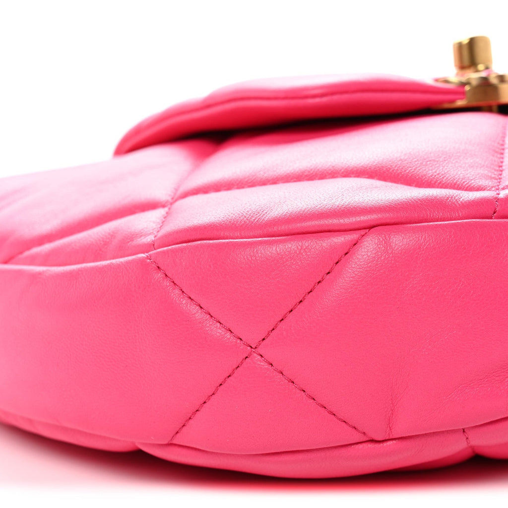 Lambskin Quilted Chanel 19 Hobo Pink