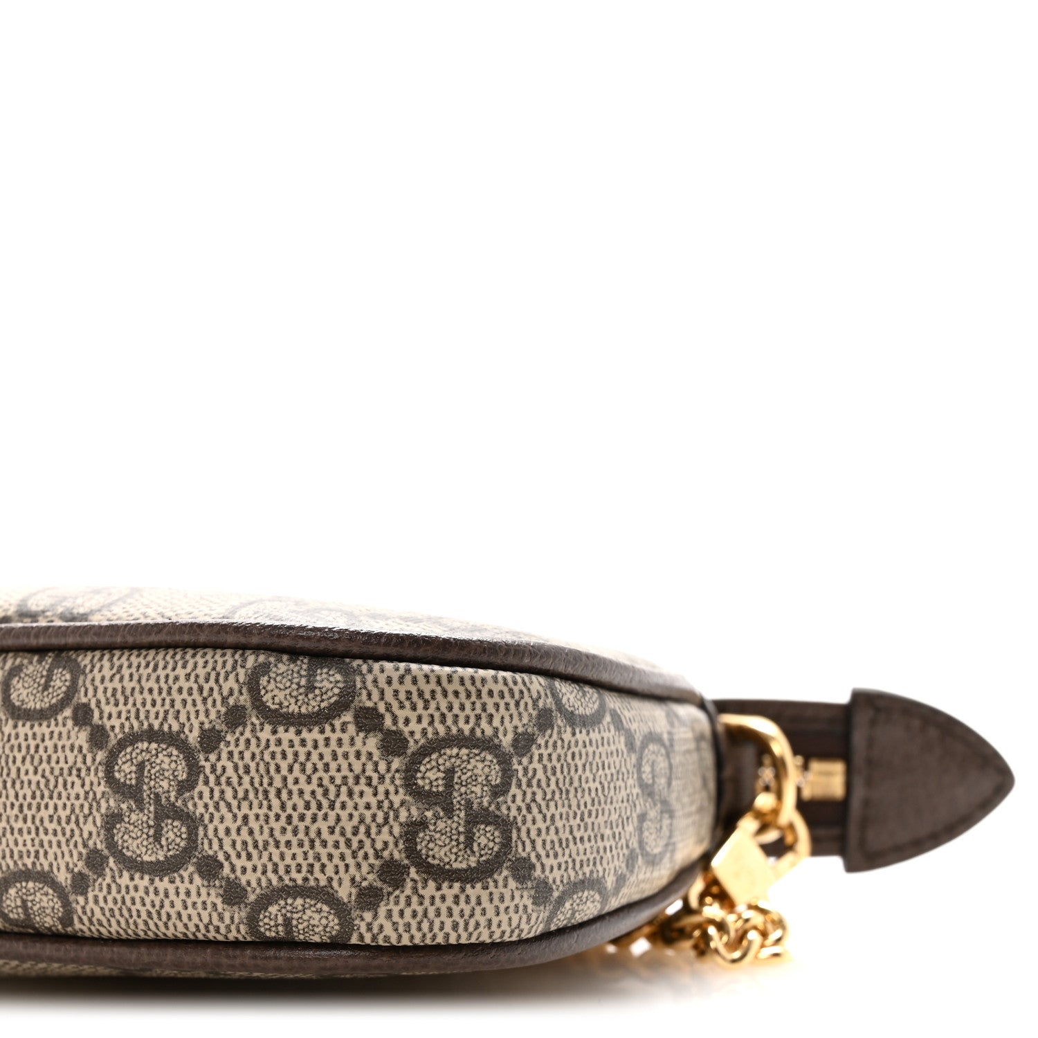 GG Supreme Monogram Textured Dollar Calfskin Mini Ophidia Chain Bag Beige Ebony