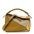 Grained Calfskin Small Puzzle Bag Ocre Yellow
