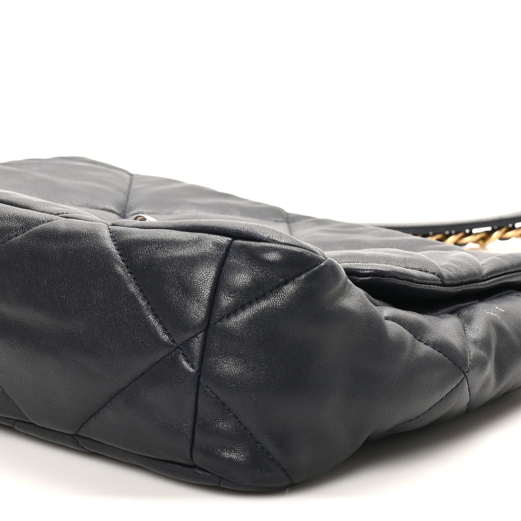 Lambskin Quilted Large Chanel 19 Flap Black