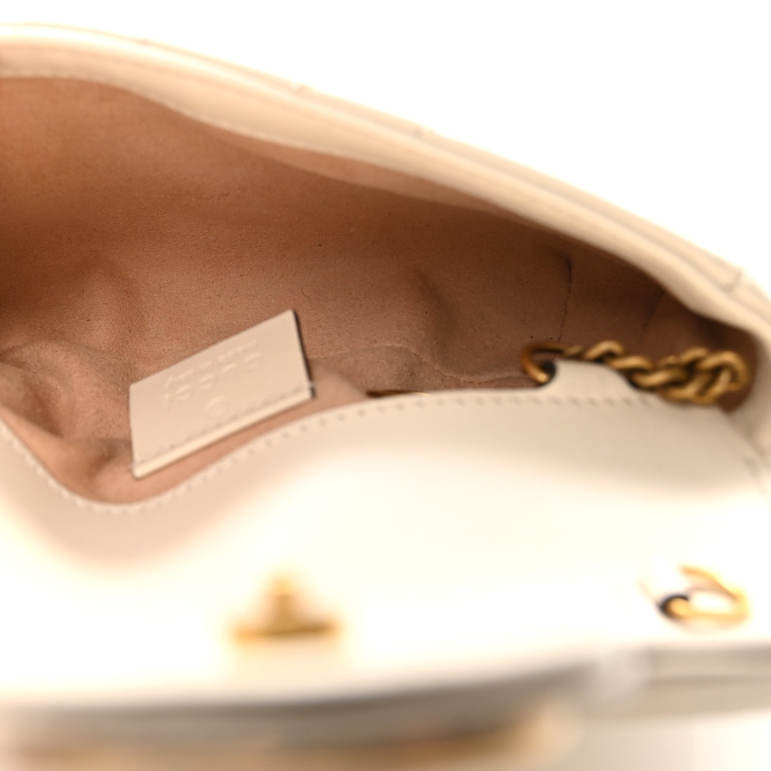 Calfskin Matelasse Super Mini GG Marmont Shoulder Bag White