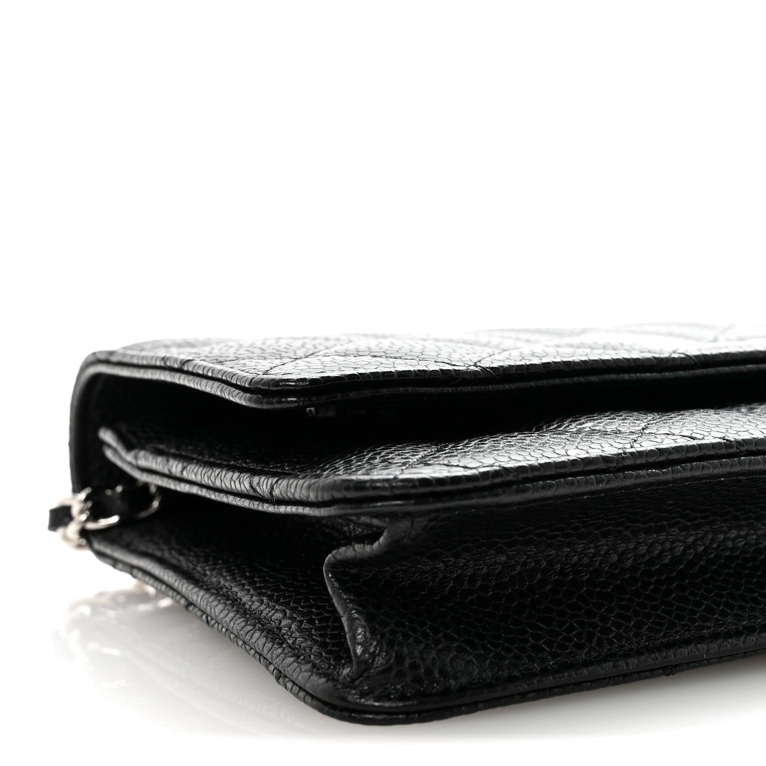 Caviar Quilted Wallet on Chain WOC Black