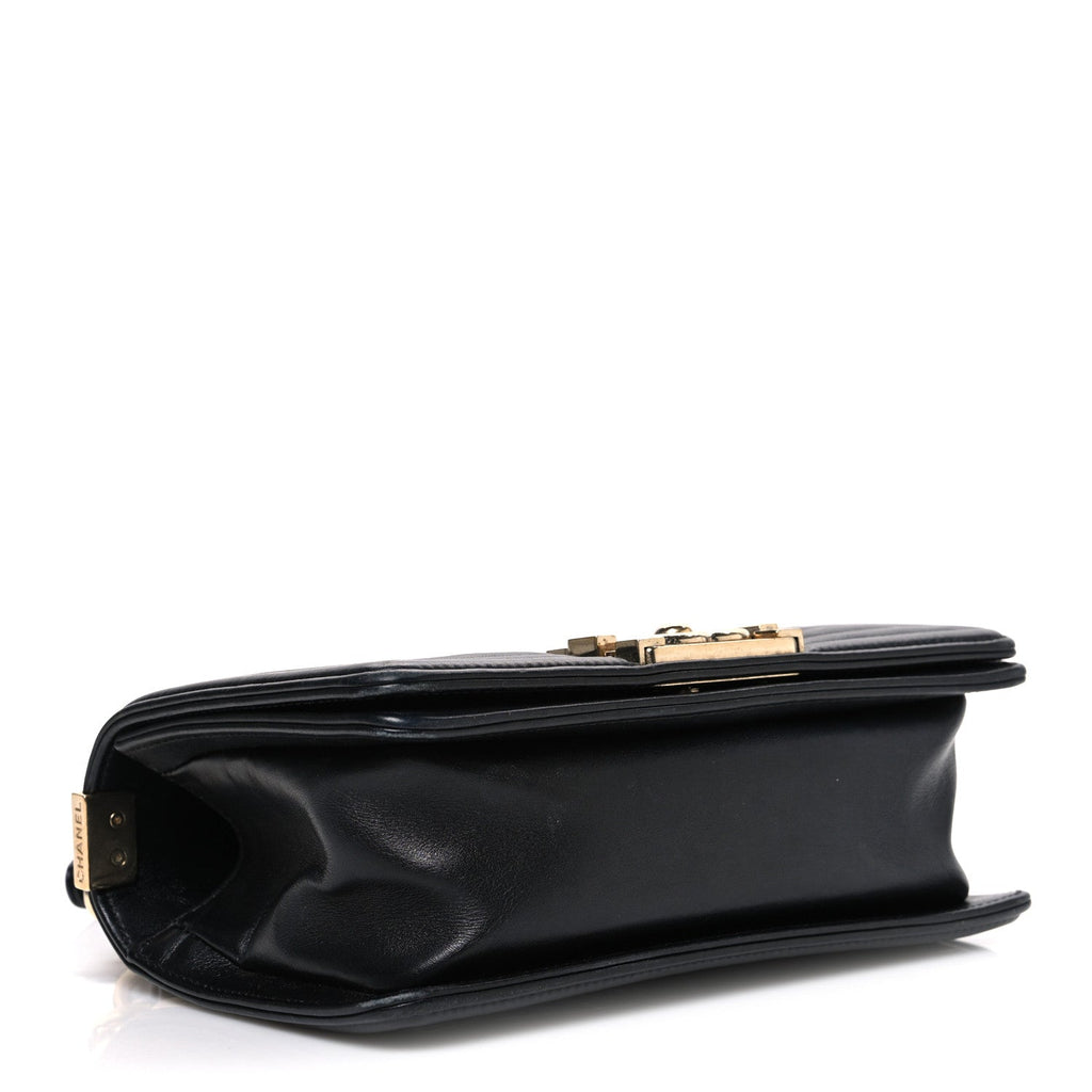 Calfskin Braided Small Boy Flap Black