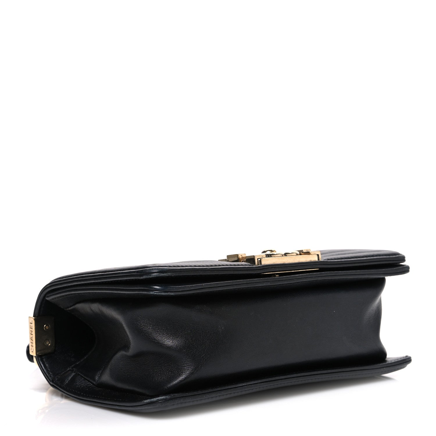 Calfskin Braided Small Boy Flap Black