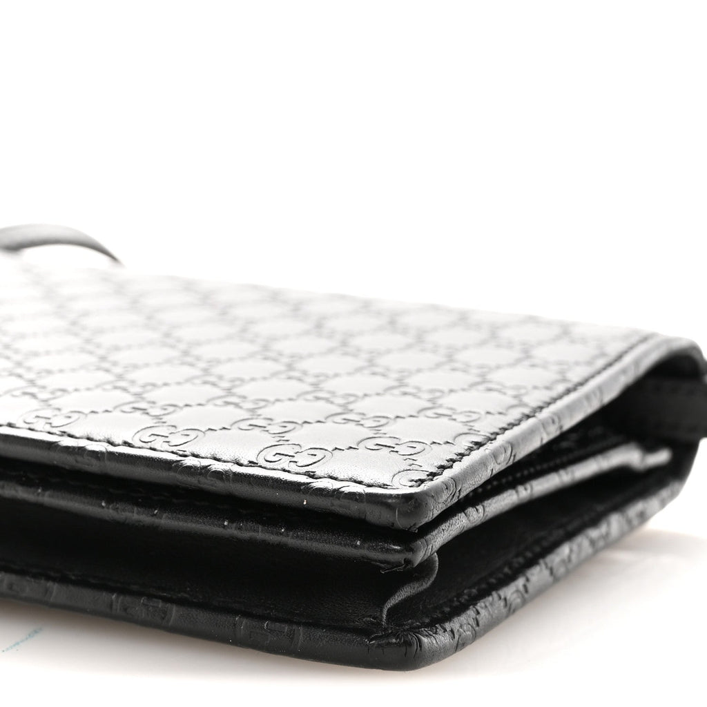 Microguccissima Crossbody Wallet Black