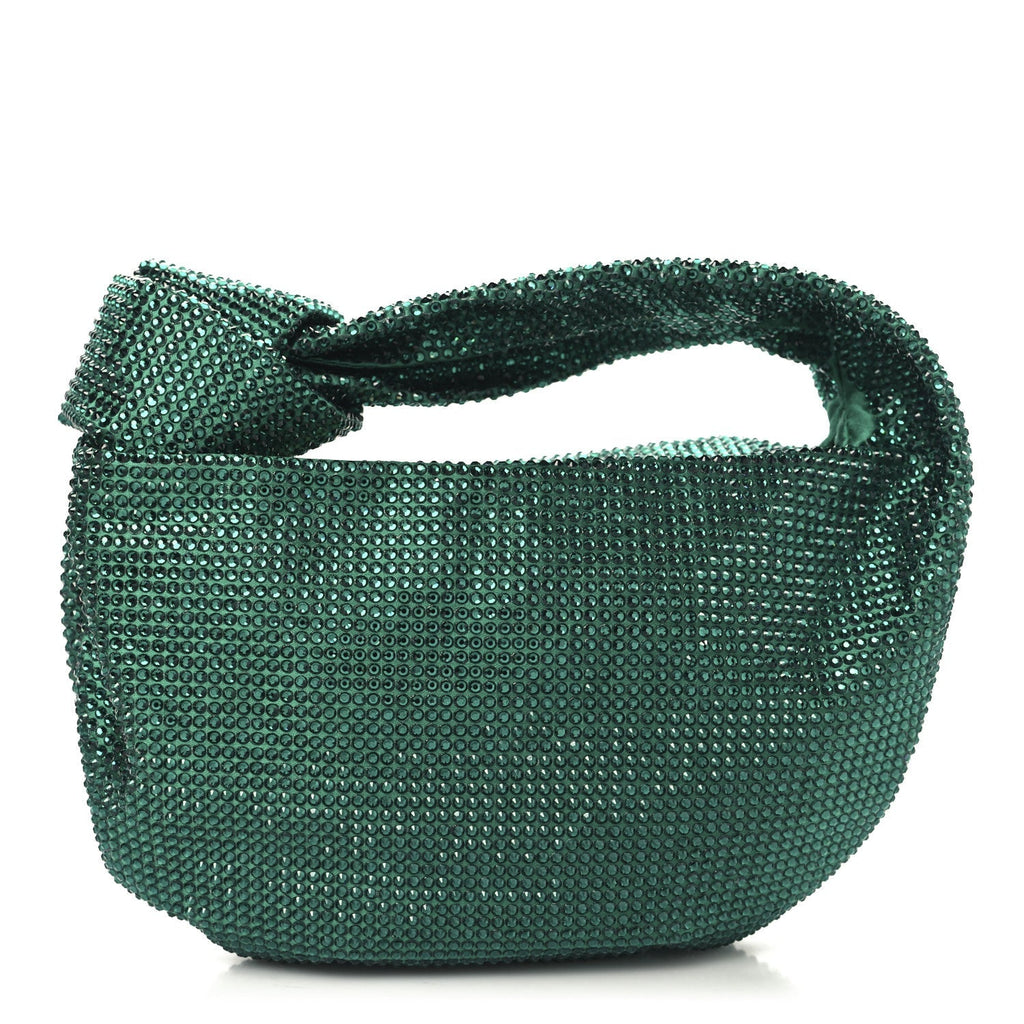 Crystal Embellished Satin Mini Hotfix Jodie Emerald