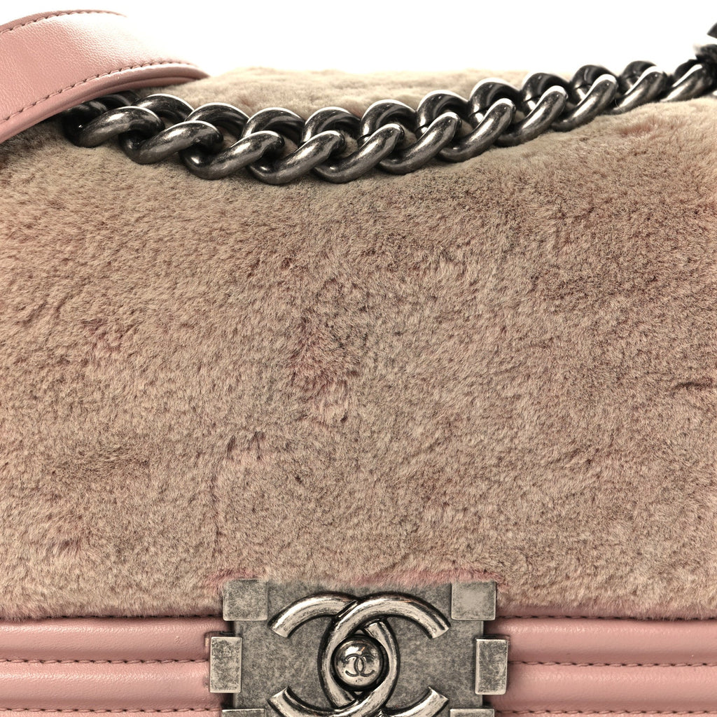 Fur Calfskin Small Boy Flap Pink