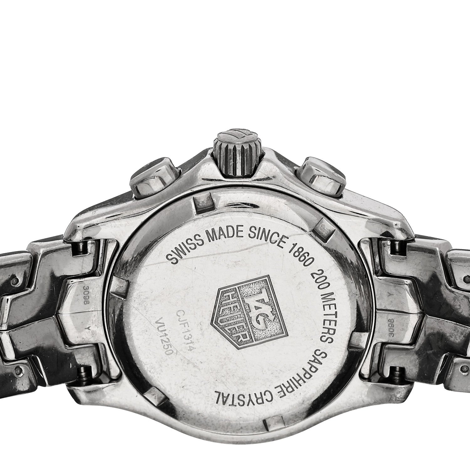 Stainless Steel Diamond Bezel Mother of Pearl 33mm Link Lady Quartz Watch CJF1314