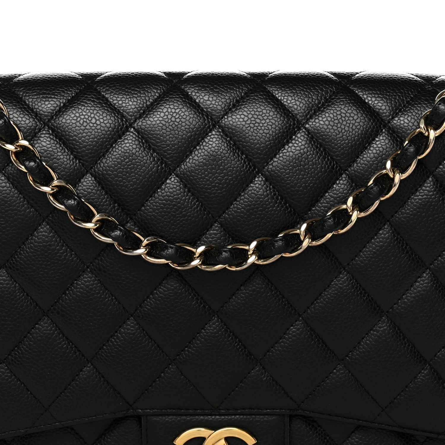 Caviar Quilted Maxi Double Flap Black