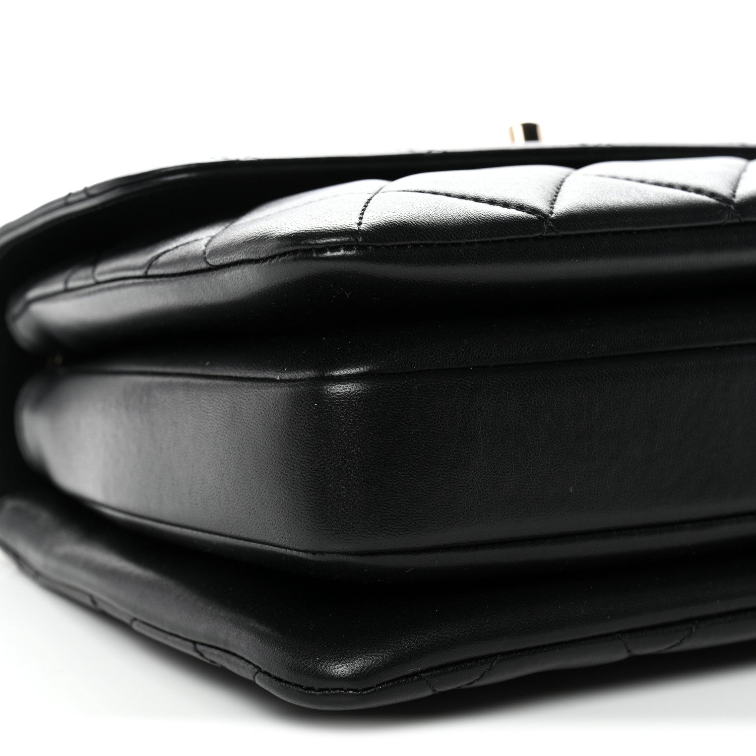 Lambskin Quilted Small Trendy CC Dual Handle Flap Bag Black