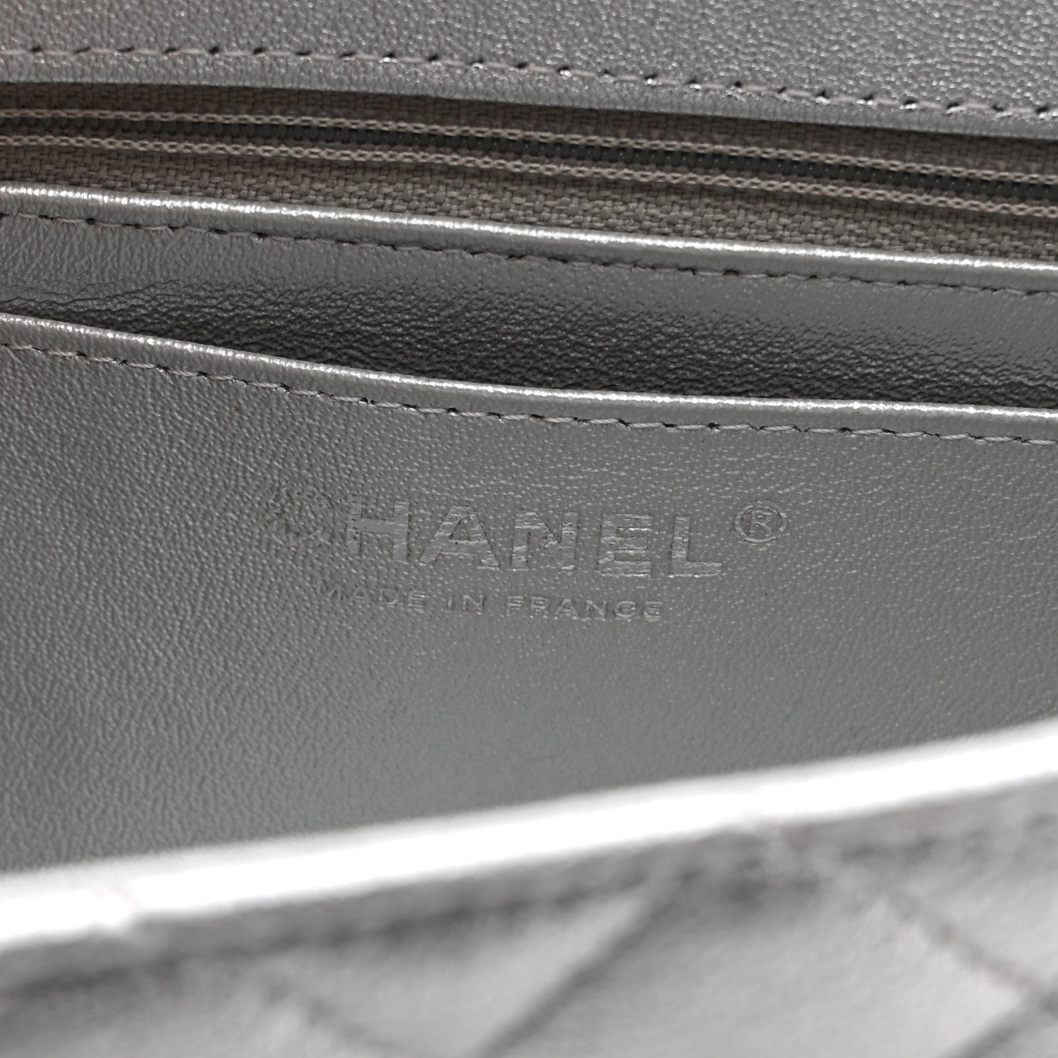 Metallic Lambskin Quilted Mini Rectangular Flap Silver