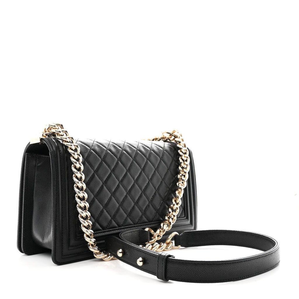 Caviar Quilted Medium Boy Flap Black