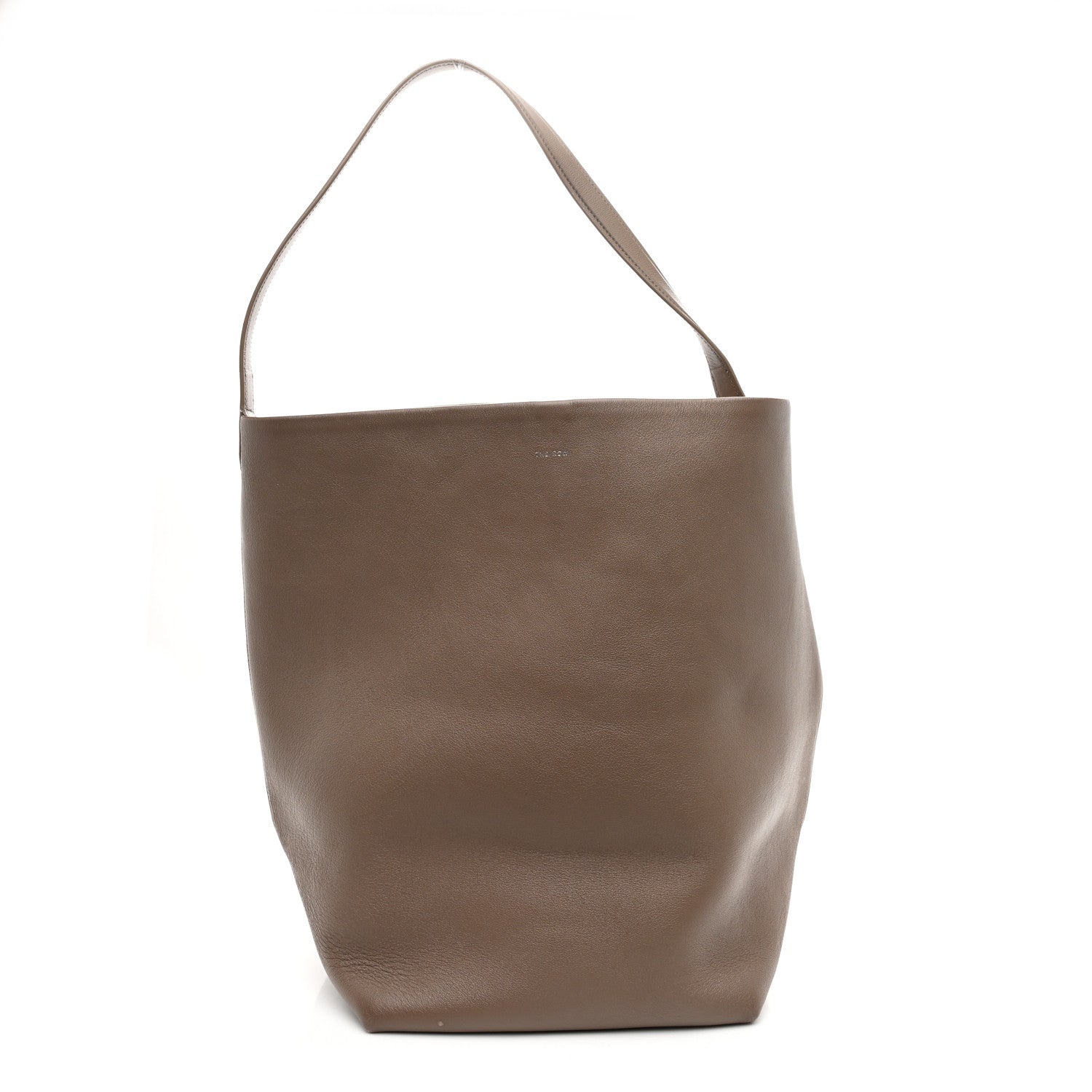 Grained Calfskin Large N/S Park Tote Dark Taupe