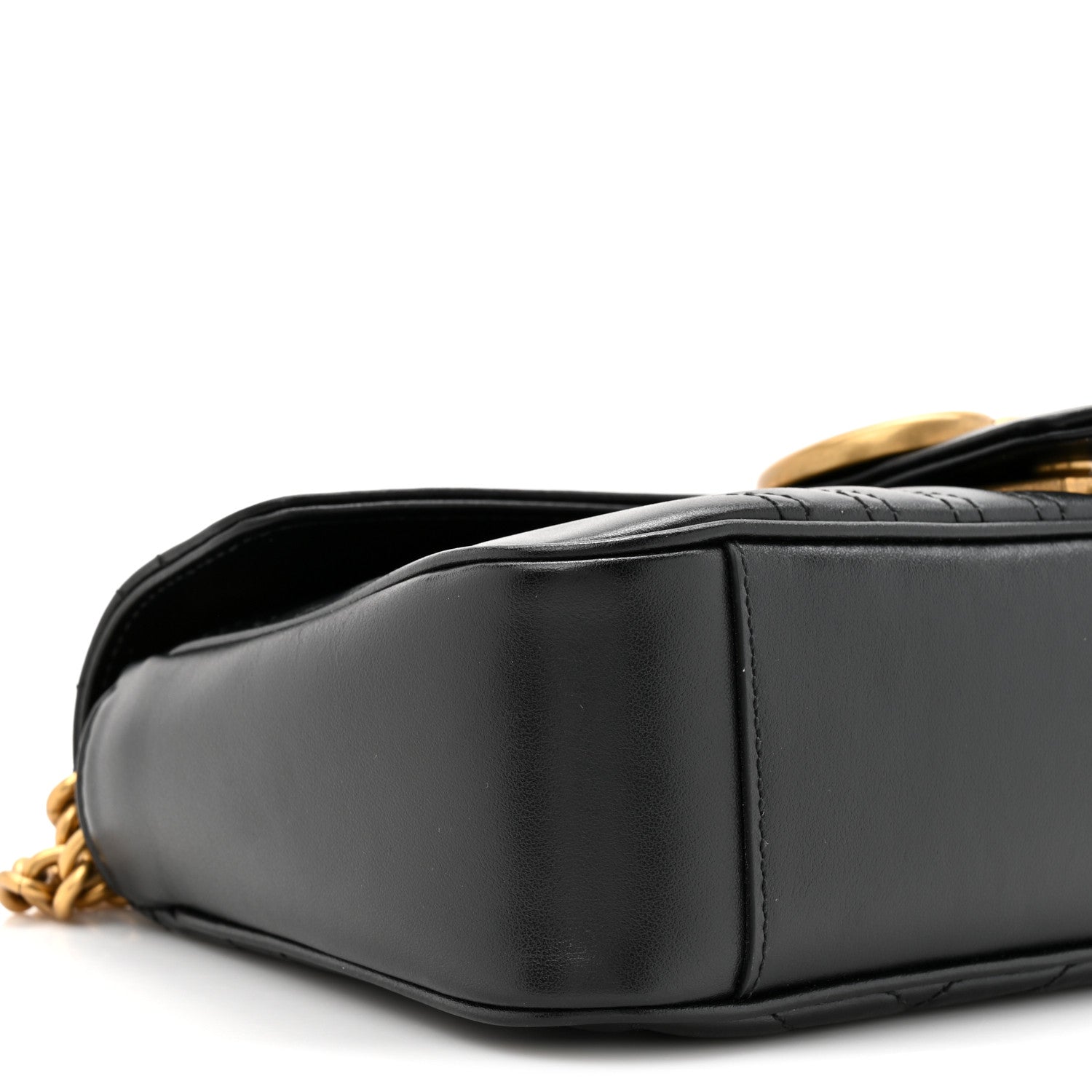 Calfskin Matelasse Small GG Marmont Shoulder Bag Black