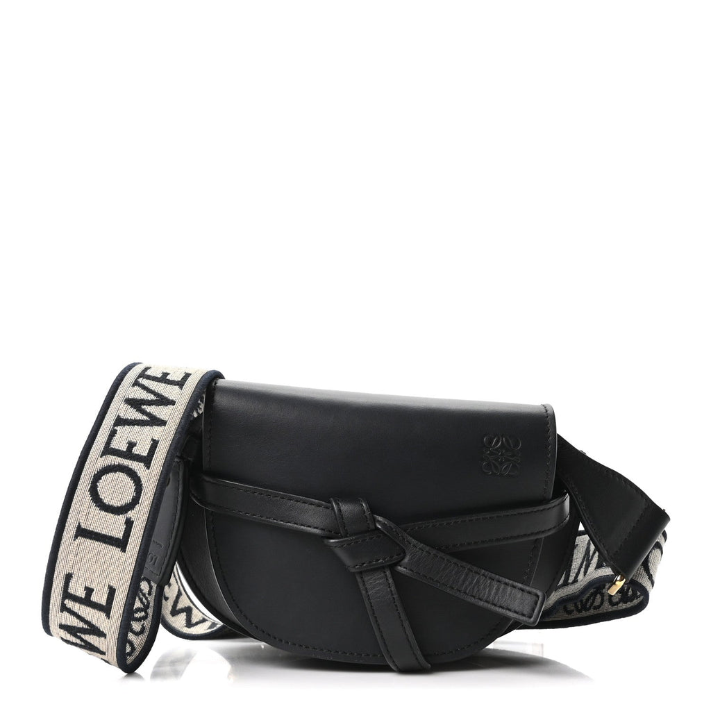 Calfskin Jacquard Mini Gate Dual Bag Black