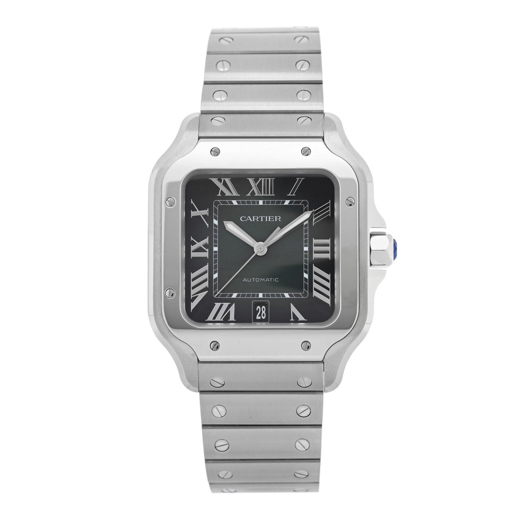 Stainless Steel 39.8mm Santos De Cartier Automatic Watch Green