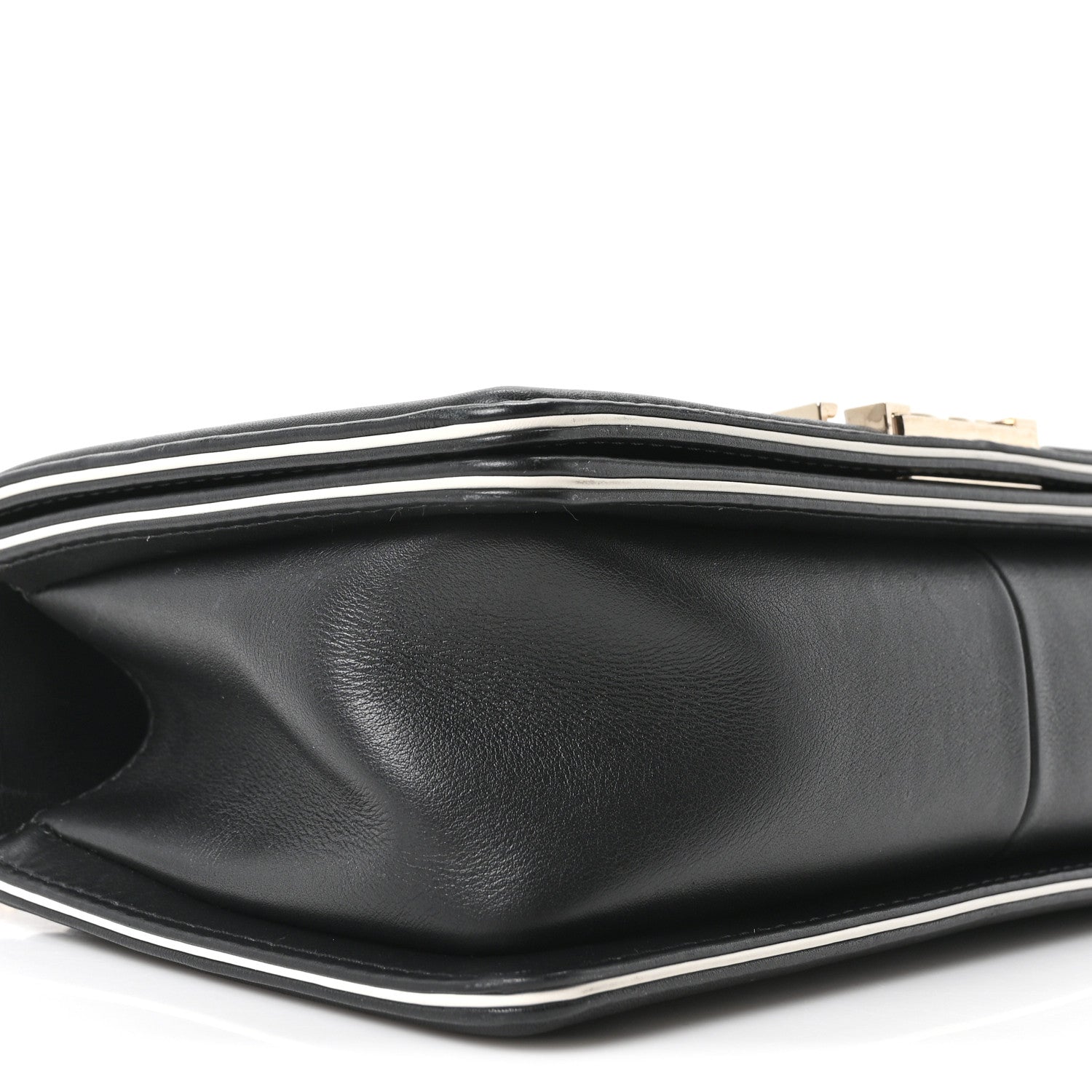 Calfskin Quilted Medium Boy Top Handle Flap Black