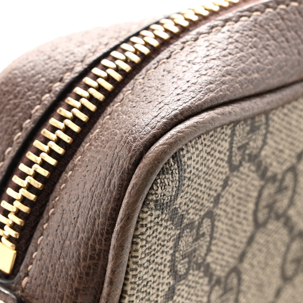 GG Supreme Monogram Web Mini Ophidia Shoulder Bag Brown