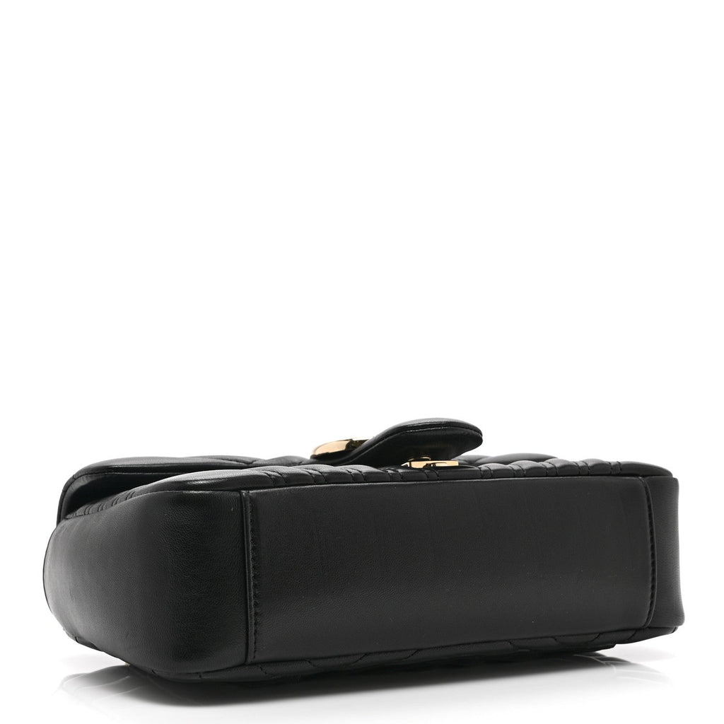 Lambskin Matelasse Medium GG Marmont Shoulder Bag Black