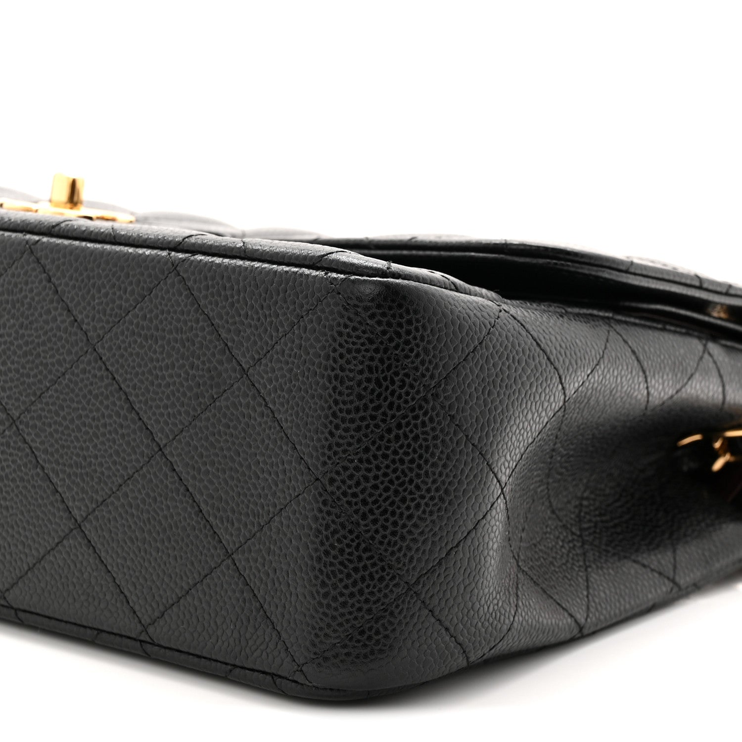 Caviar Quilted Jumbo Double Flap Black