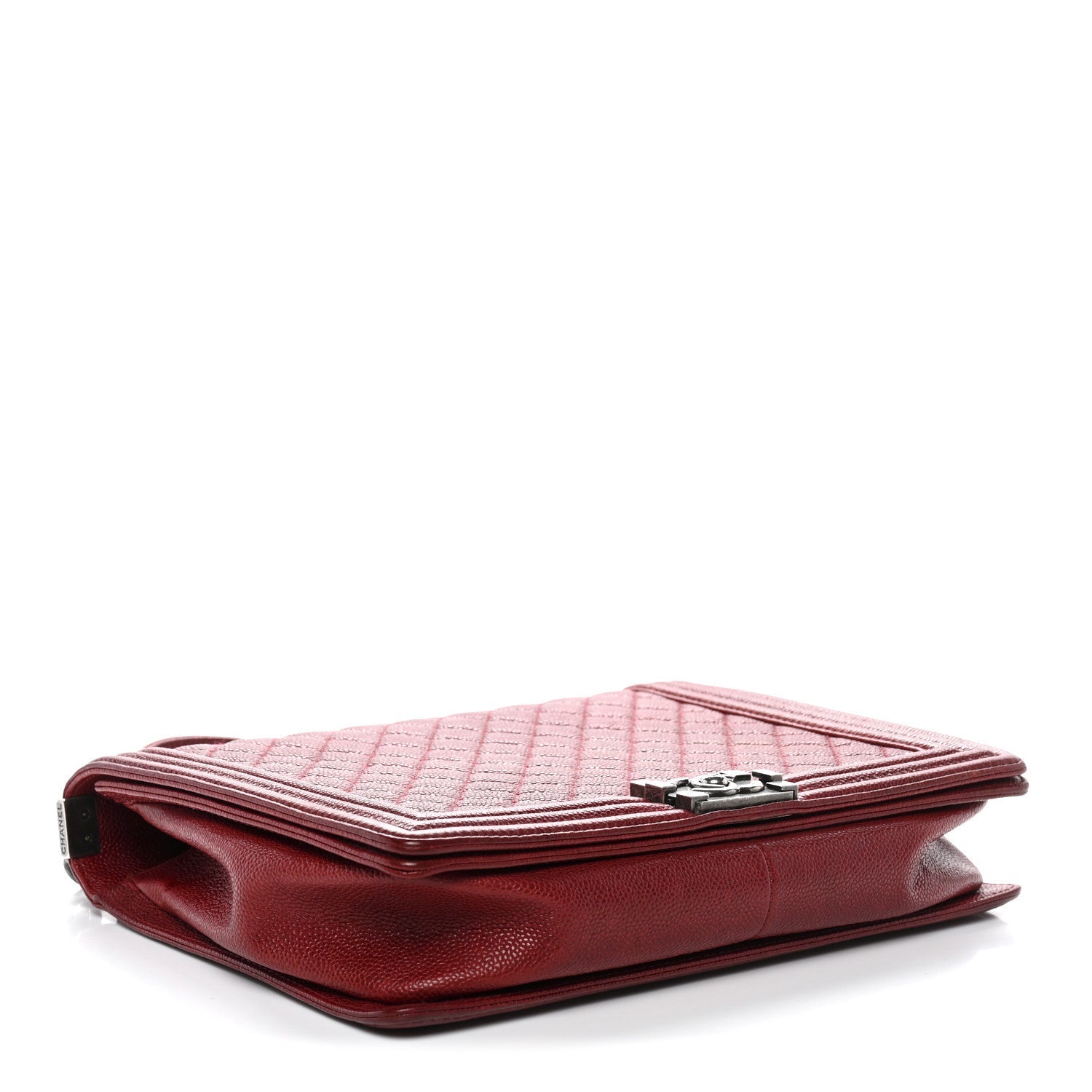 Caviar Quilted Large Boy Flap Dark Red