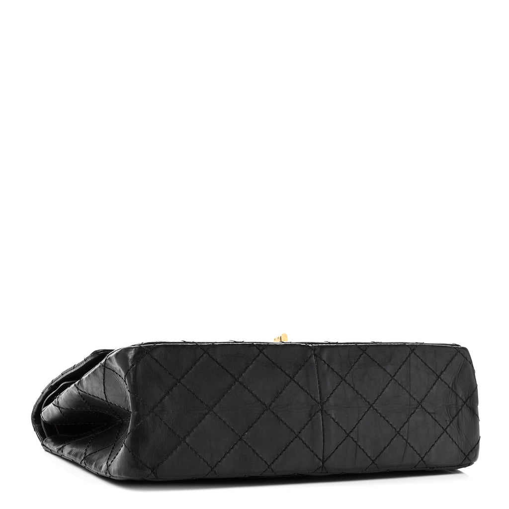 Aged Calfskin Quilted 2.55 Reissue 226 Flap Black