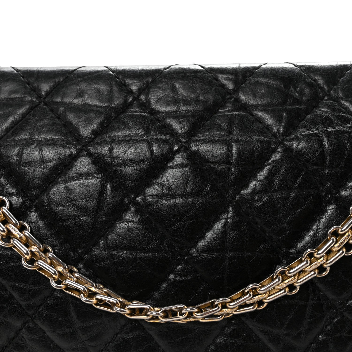 Aged Calfskin Quilted 2.55 Reissue 226 Flap Black