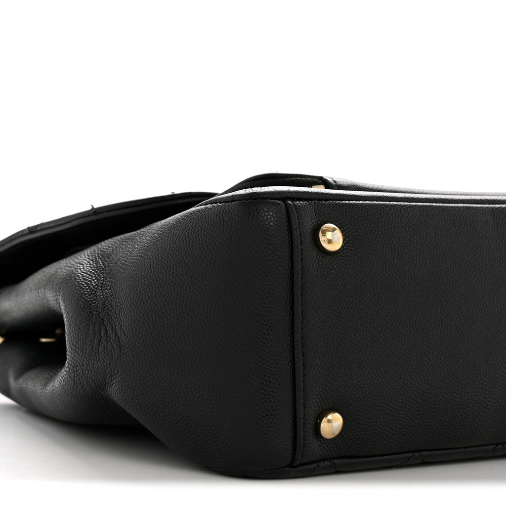 Caviar Quilted Large Business Affinity Flap Black