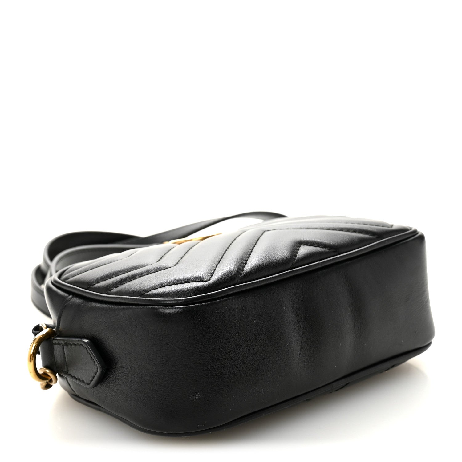 Calfskin Matelasse Mini GG Marmont Chain Shoulder Bag Black