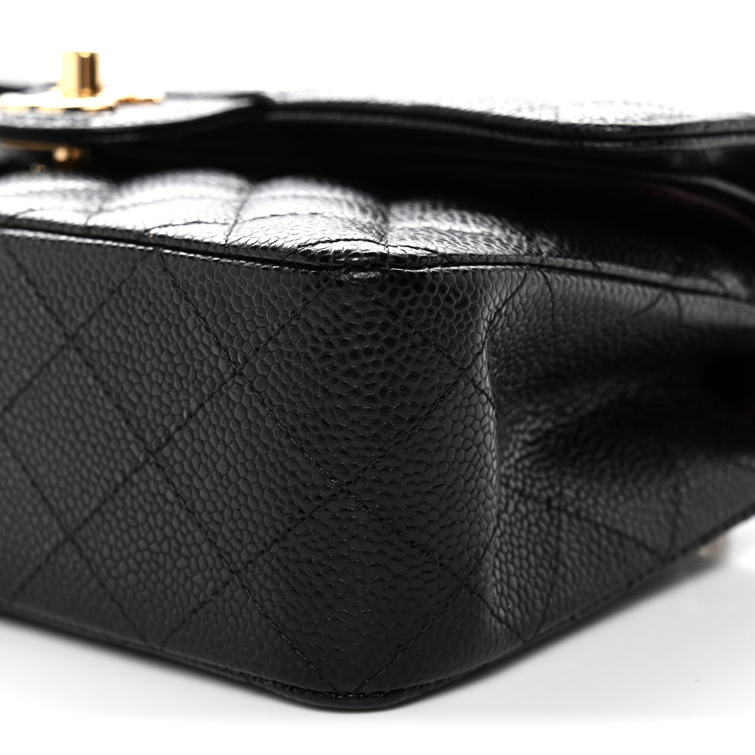 Caviar Quilted Small Double Flap Black