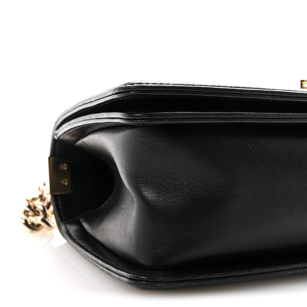 Lambskin Chain Quilted Medium Boy Flap Black