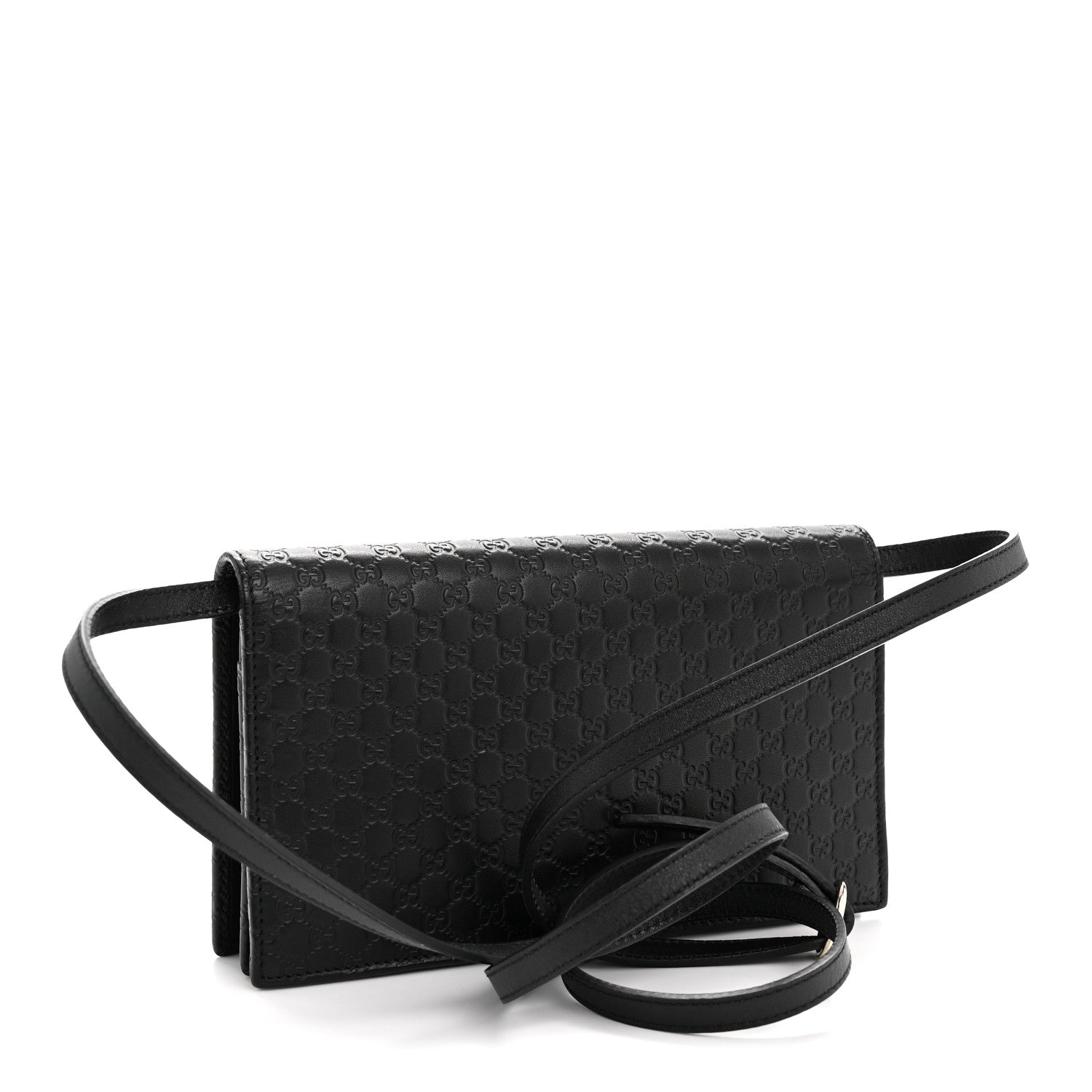 Microguccissima Crossbody Wallet Black