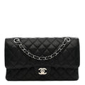 Caviar Quilted Medium Double Flap Black