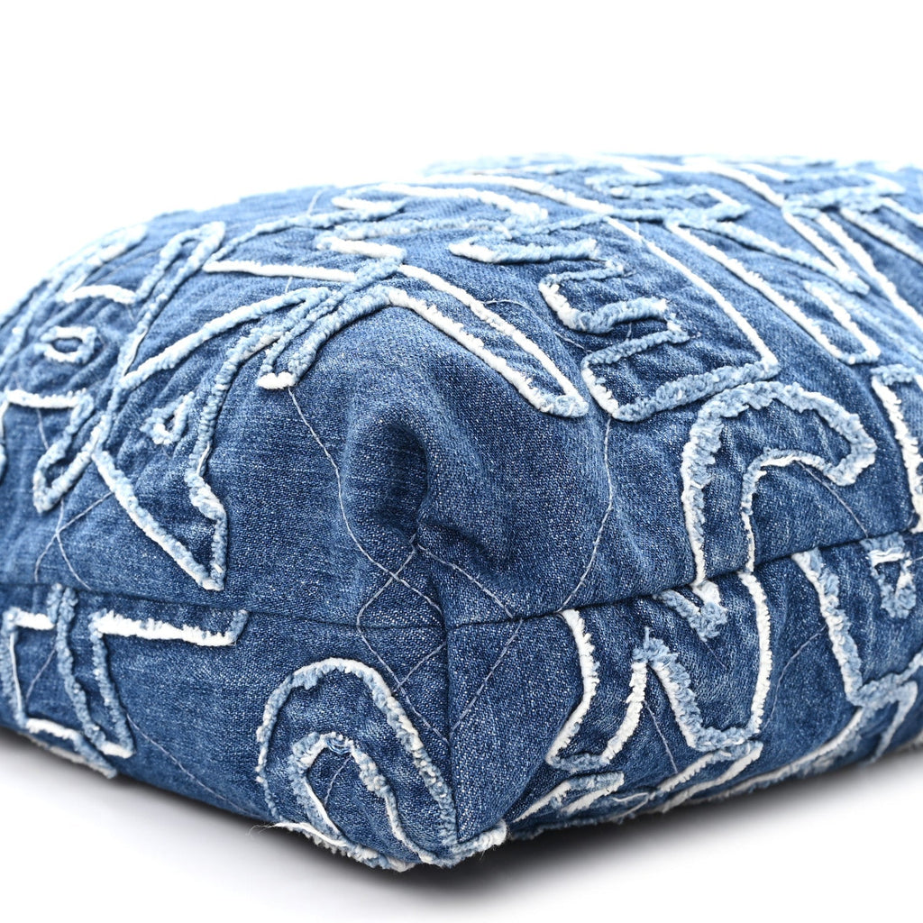 Denim Patchwork Logo Chanel 22 Blue