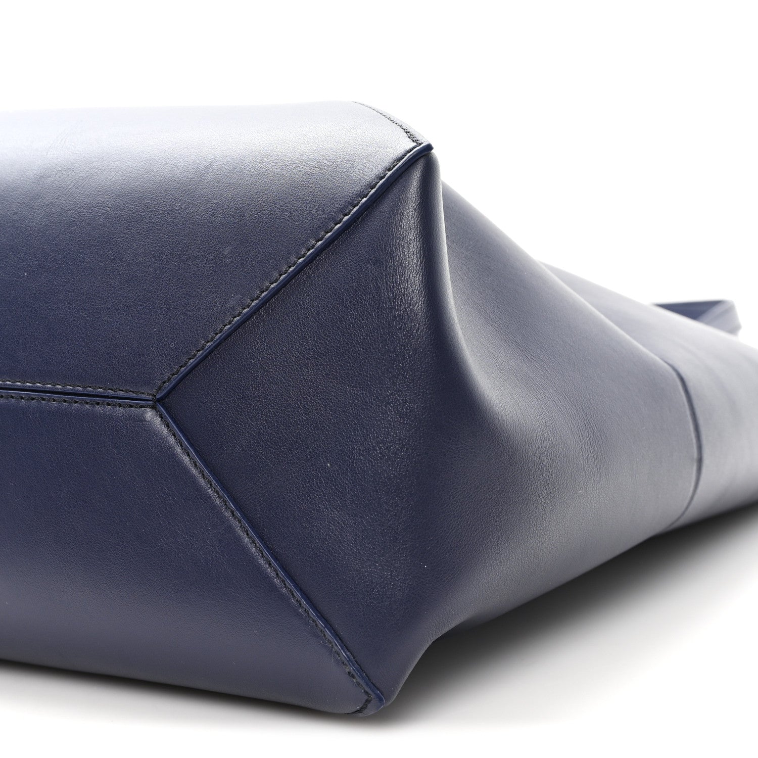 Shiny Calfskin XL Puzzle Fold Tote Abyss Blue