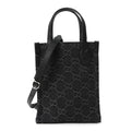 Denim GG Monogram Dollar Calfskin Mini Ophidia Tote Black Grey