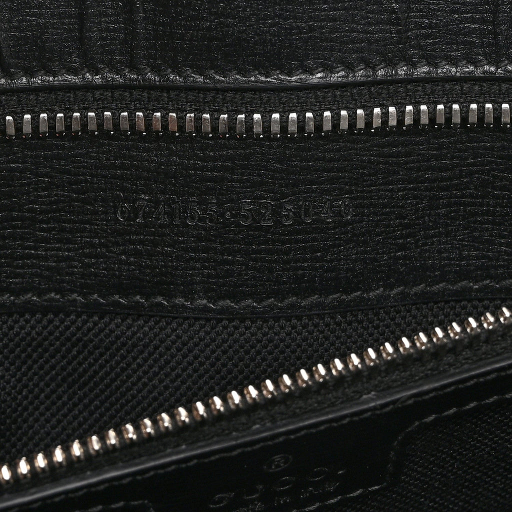 GG Supreme Monogram Azalea Calfskin Medium Retro Interlocking G Vertical Tote Bag Black