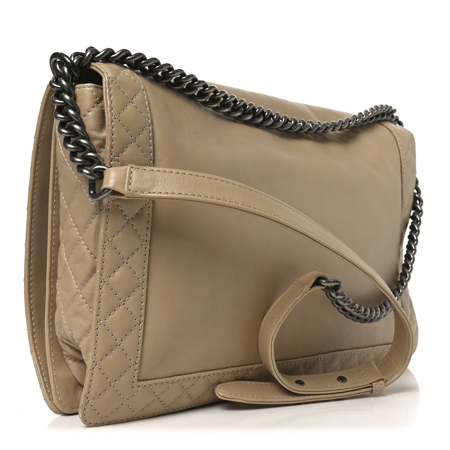 Calfskin Large Boy Reverso Flap  Beige