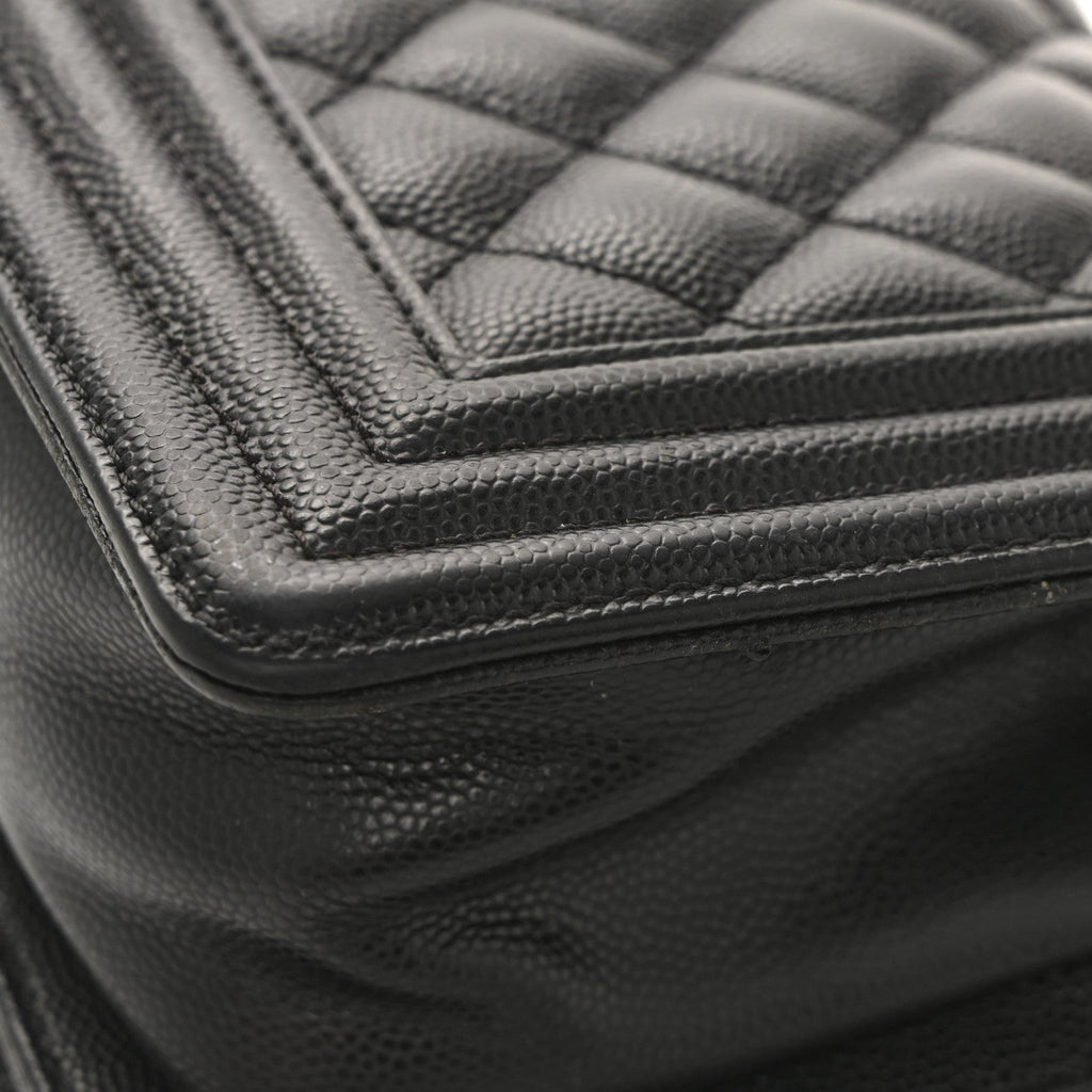 Caviar Quilted Small Boy Flap Black