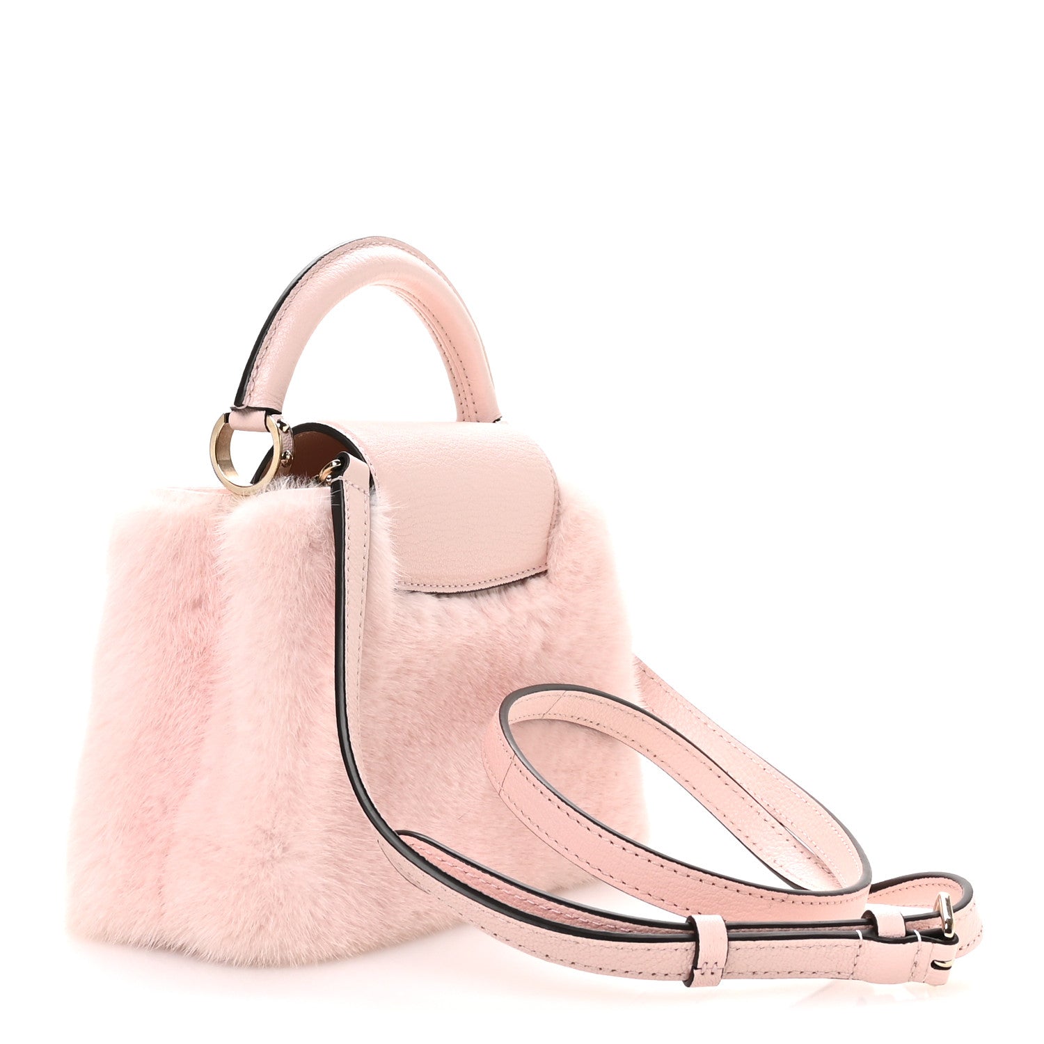 Mink Calfskin Goatskin Capucines Mini Rosewater Pink
