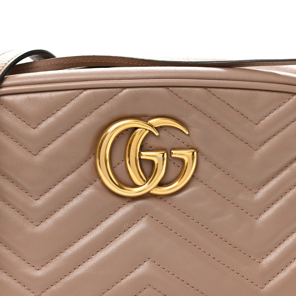 Calfskin Matelasse Small GG Marmont Chain Shoulder Bag Porcelain Rose