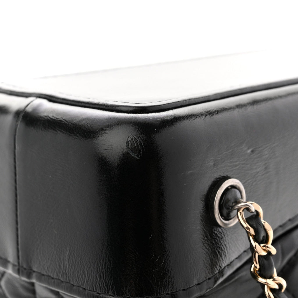 Aged Calfskin Quilted Small Gabrielle Backpack Black