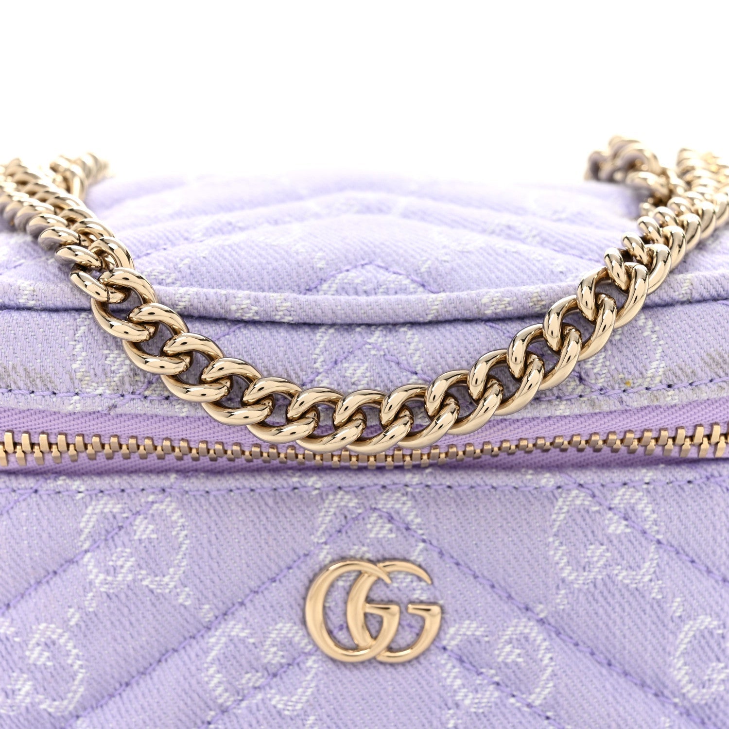 Denim GG Monogram Nano GG Marmont Vanity Bag Light Purple