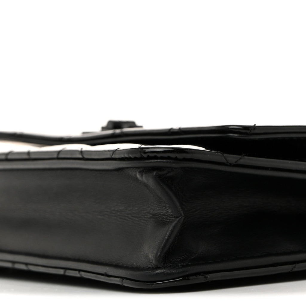 Patent Calfskin Quilted Reissue Wallet On Chain WOC So Black