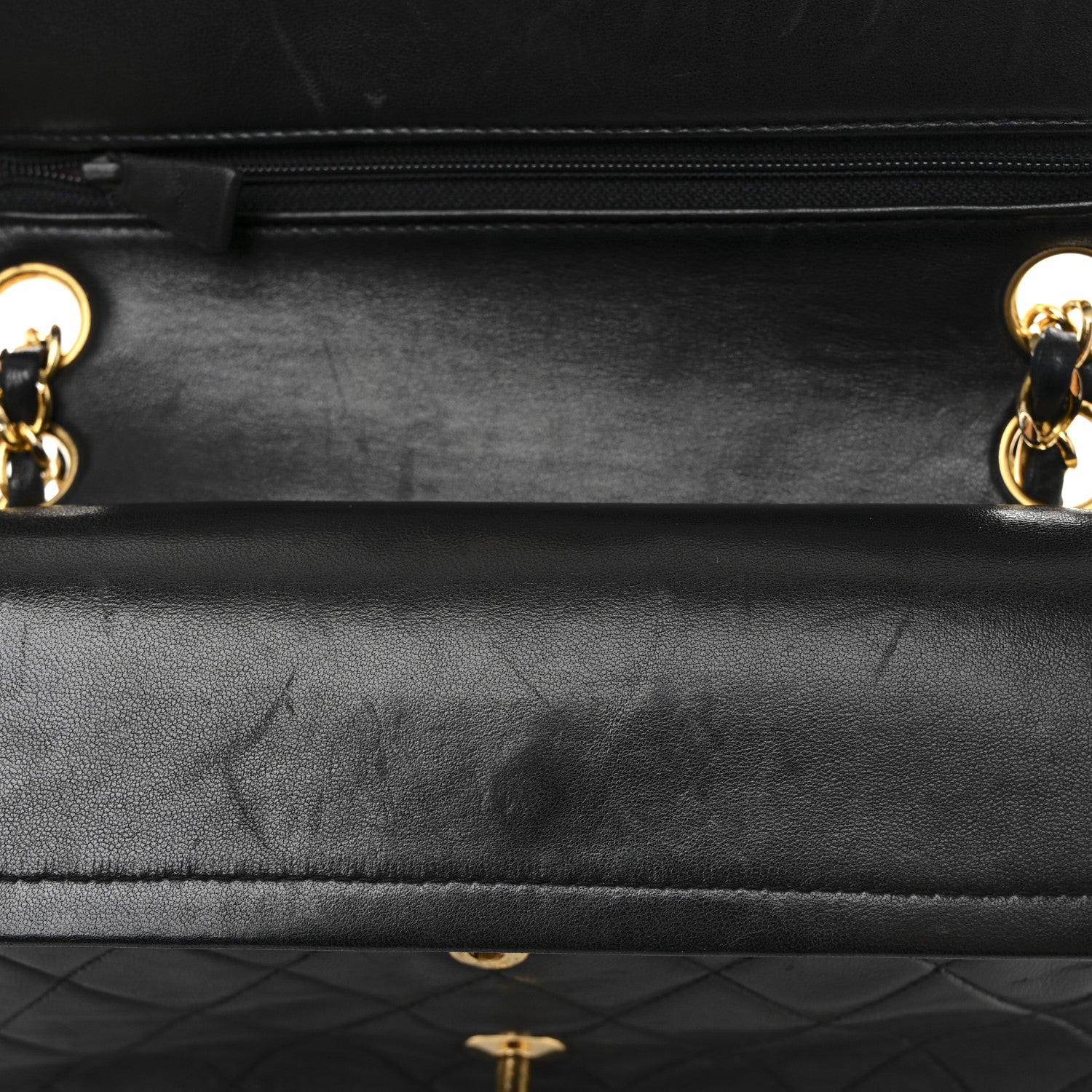 Lambskin Quilted Small Double Flap Black