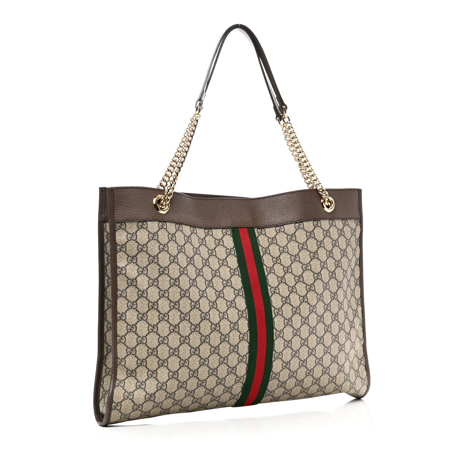GG Supreme Monogram Large Rajah Chain Tote Beige New Acero