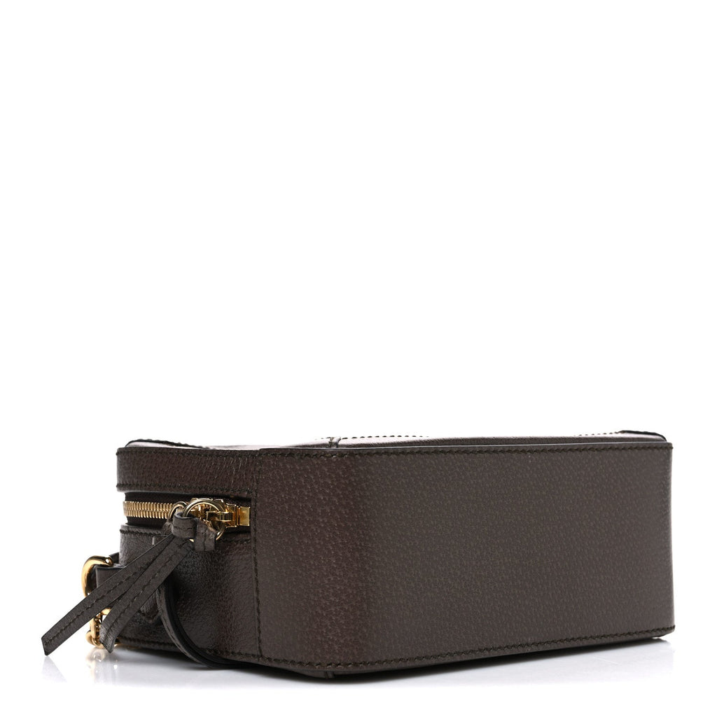 GG Supreme Monogram Mini Ophidia Top Handle Shoulder Bag Brown