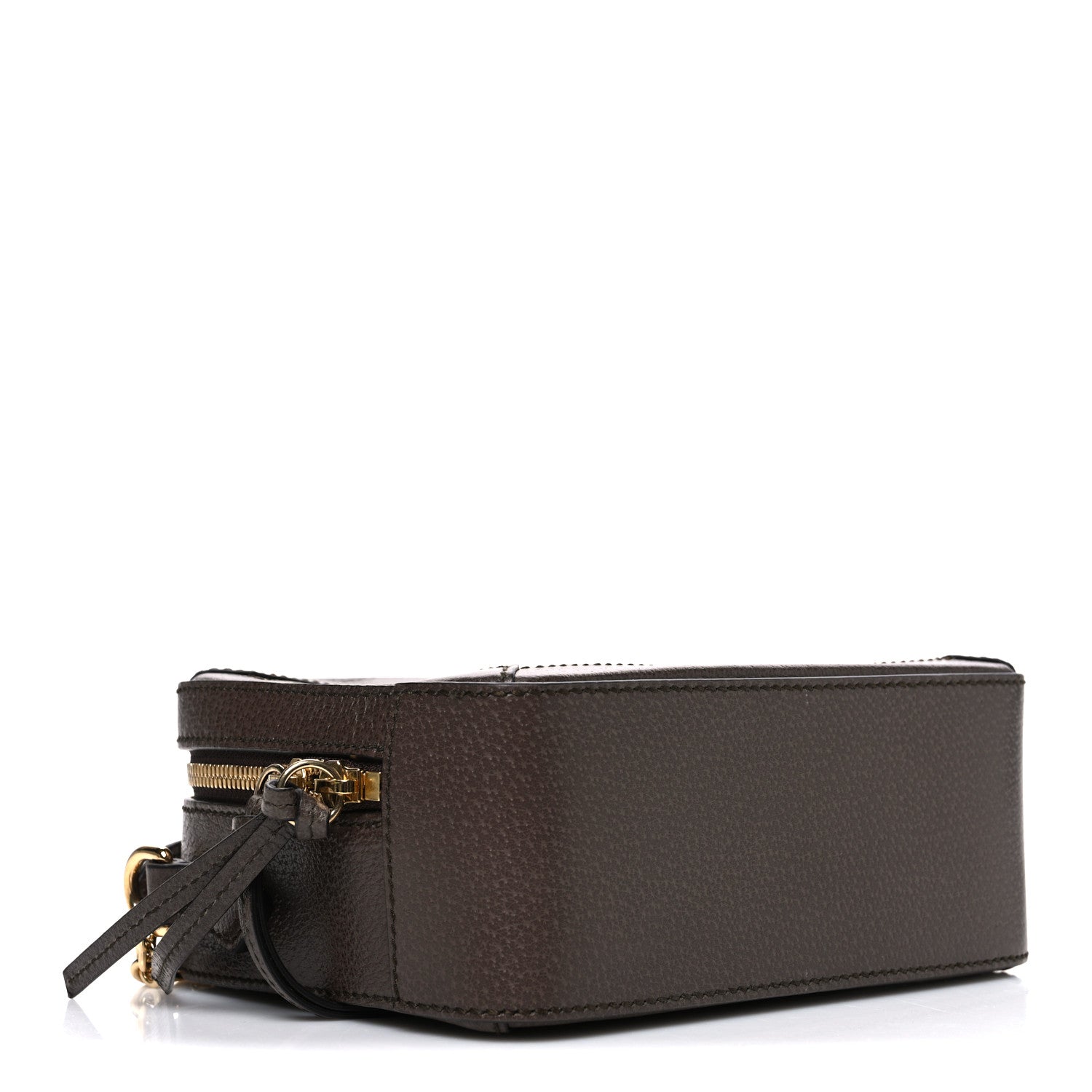 GG Supreme Monogram Mini Ophidia Top Handle Shoulder Bag Brown