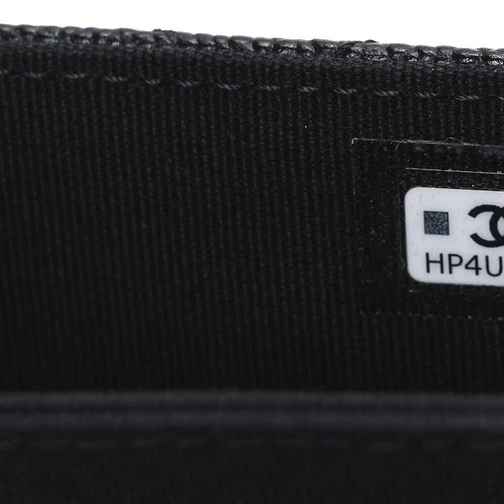 Caviar Quilted Mini Ribbon Wallet On Chain WOC Black